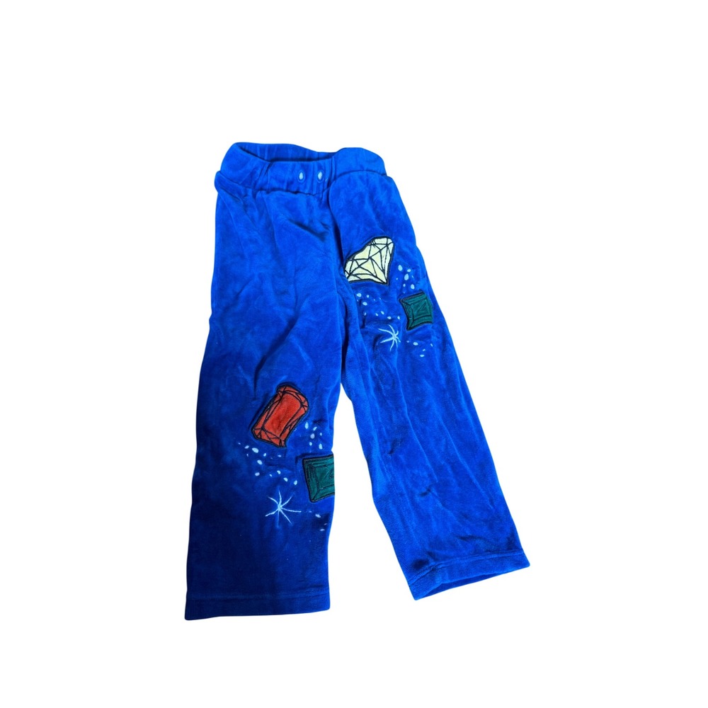 Mini Rodini blue velour diamond embroidered youth pants